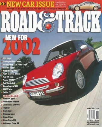 ROAD & TRACK 2001 OCT - LANCER, W8, SPEC V, MONTOYA
